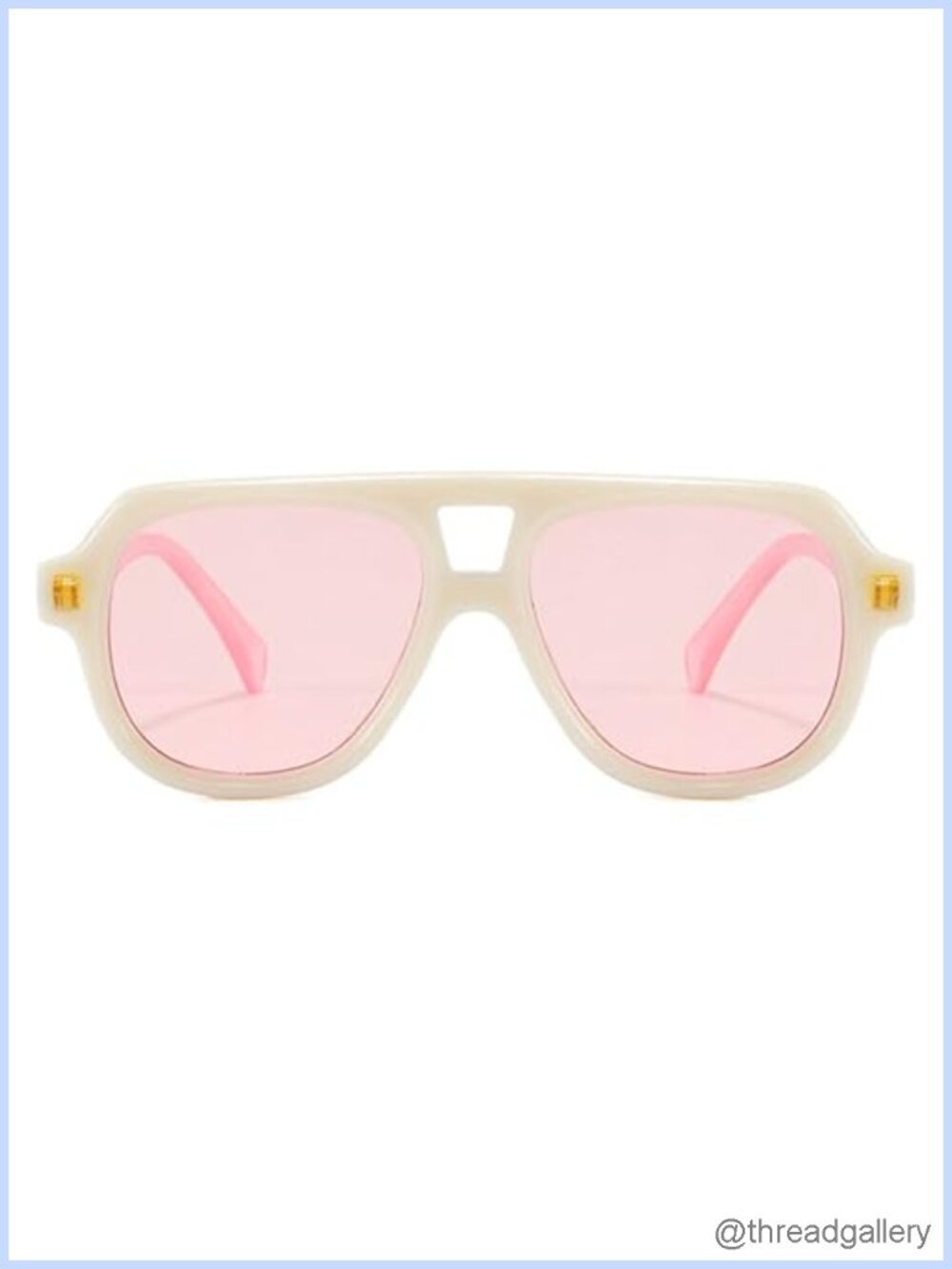 Retro Double Bridge Pilot Square Sunglasses UV400 Full Coverage Gradient Lens